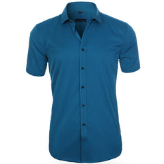 Emil | Herren Kurzarm Poloshirt knitterarm in Blau