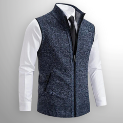 Emil | Herren Strickweste mit Stehkragen in Blau
