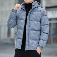Entspannte Camouflage-Kissenjacke für Männer - Anatol in Grau