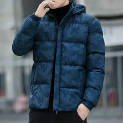 Entspannte Camouflage-Kissenjacke für Männer - Anatol in Marineblau
