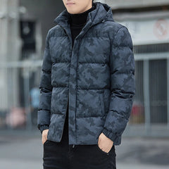 Entspannte Camouflage-Kissenjacke für Männer - Anatol in Schwarz