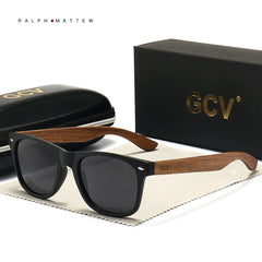 gcv™ - 2023 Designer Sonnenbrille Handgefertigt aus Edlem Naturholz in Schwarz