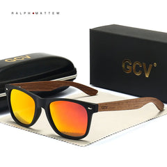 gcv™ - 2023 Designer Sonnenbrille Handgefertigt aus Edlem Naturholz in Rot