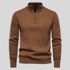 Arnold - Pullover Mit Halbem Reißverschluss in Braun