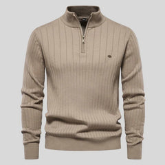 Arnold - Pullover Mit Halbem Reißverschluss in Khaki