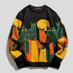 Ashtoreth - Unisex-Katzen-Sweatshirt in Schwarz