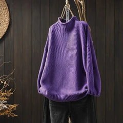 Janika - Rollkragenpullover - Strick Eleganz in Lila