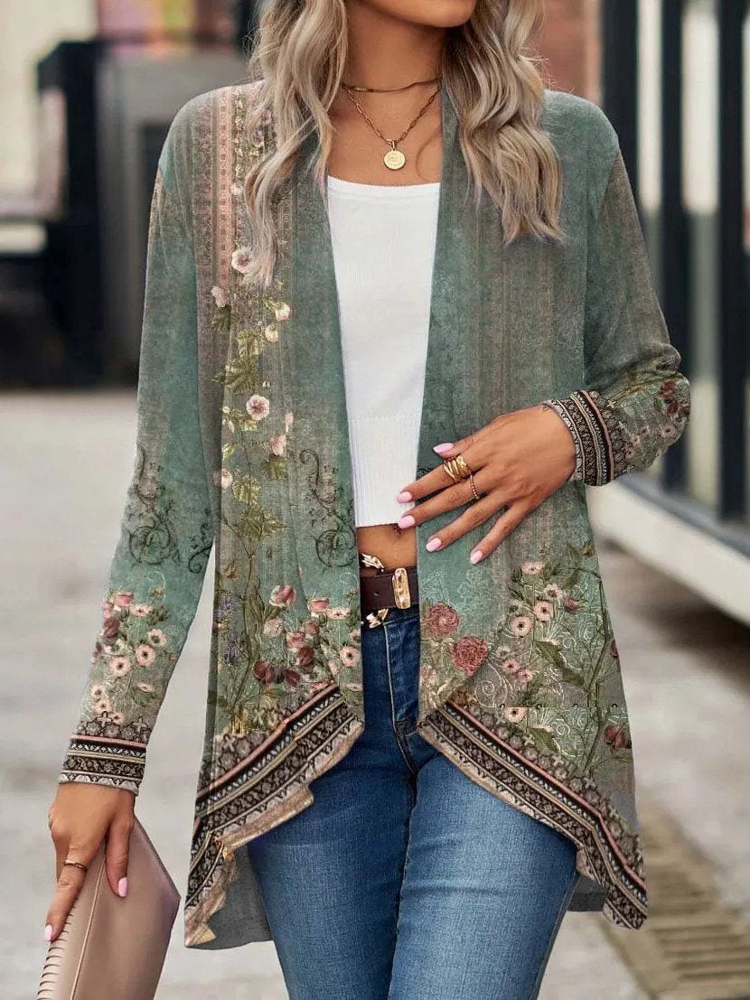 Gestrickte Kimono-Strickjacke für Frauen