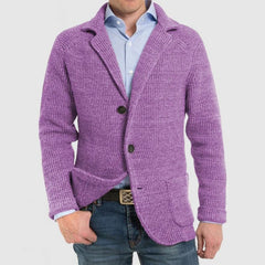 Lois - Elegante Herrenjacke mit langen Ärmeln und Pattentaschen in Violett