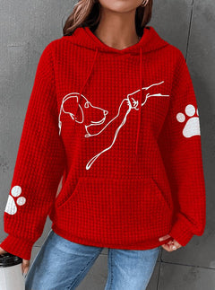 PawPound - Bequemer und warmer Hoodie für Frauen in Rot