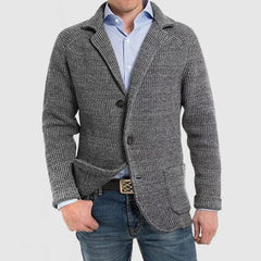 Lois - Elegante Herrenjacke mit langen Ärmeln und Pattentaschen in Dunkelgrau