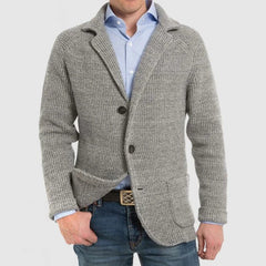 Lois - Elegante Herrenjacke mit langen Ärmeln und Pattentaschen in Hellgrau