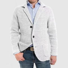 Lois - Elegante Herrenjacke mit langen Ärmeln und Pattentaschen in Weiß