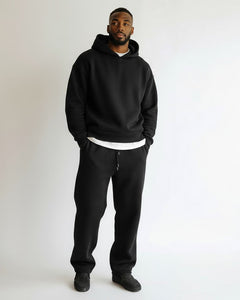 Bernd | Herren Oversized Hoodie Zweiteiler Set in Schwarz