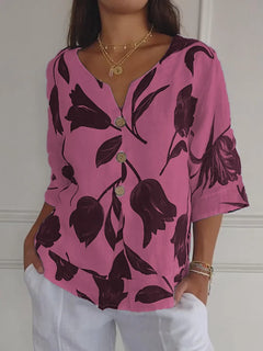 Tessa®️™ - Elegante Blumenbluse in Rosa