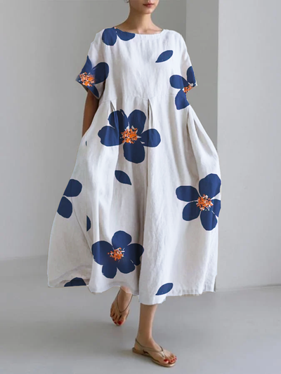 CATERINA | Langes Sommerkleid mit Lebendigen Blumen und Weicher Bequemlichkeit für Sonnige Tage