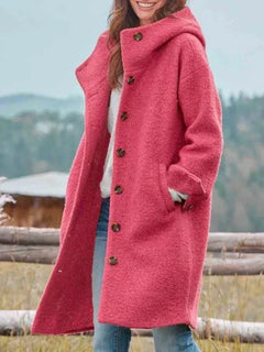 AMAYA - Stilvolle lange Winterjacke in Rosa