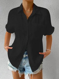 Melina - Kurzärmelige Bluse Für Damen in Schwarz