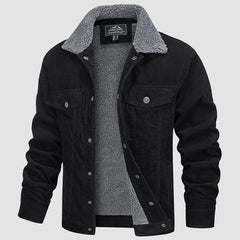 Levi - Trendige Cordjacke für Männer in Schwarz