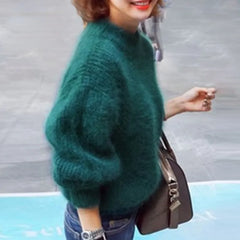 Sif - Vintage-Rollkragenpullover in Grün