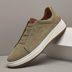 Mika | Lupo Leder Sneaker Herren für Alltag und Freizeit in Khaki