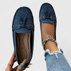 Stella | Gummisohle Flache Sohle Ballerinas in Blau