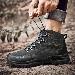 Winterschuhe Herren | Hoher Schnitt Outdoor Stiefel Mit Schnürung in Grau 1