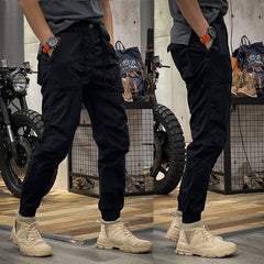 Victor - Dehnbare Cargohose in Schwarz