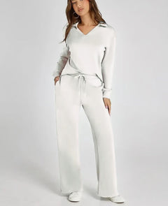 Nova | 2-teiliges Longsleeve-Set in Weiß