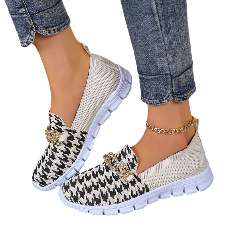Renata® | Modische Schuhe mit Hahnentrittmuster und Ketten-Netz