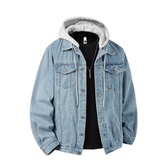 Fabian | Herren Jeansjacke mit Kapuze in Hellblau
