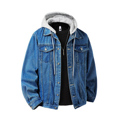 Fabian | Herren Jeansjacke mit Kapuze in Dunkelblau