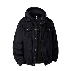 Fabian | Herren Jeansjacke mit Kapuze in Schwarz
