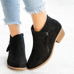 Camila - Bequeme Lederstiefel für Frauen in Schwarz