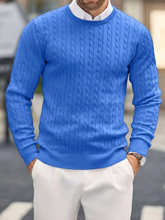 Jonty – Gestrickter Langarm Rollkragenpullover in Blau