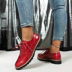 Ninette – Glänzende Lederschuhe in Rot