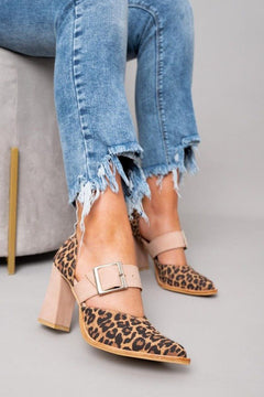Avano  | Leoparden-lederpumps mit stabilem Absatz in Khaki