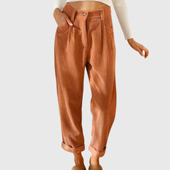 Mara | Damen Cordhose stylisch modern elegant in Aprikose