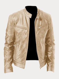Felix | Herren Schmale Bikerjacke Kunstleder in Gold