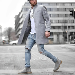 Felix | Herren Slim Fit Jacke in Midi Länge in Grau