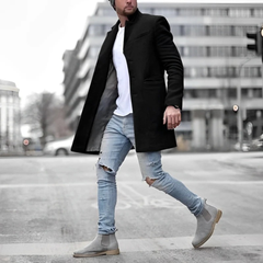 Felix | Herren Slim Fit Jacke in Midi Länge in Schwarz
