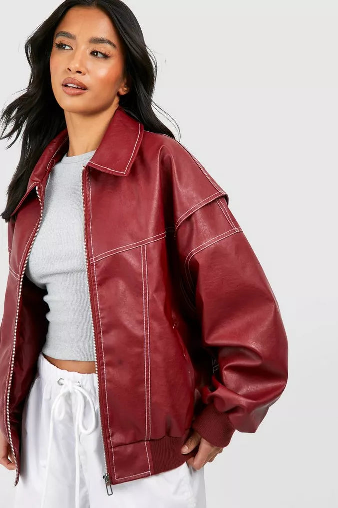 Stilvolle Rote Damenjacke | Übergroß