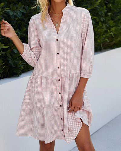 Raquel - Kariertes Button-Down-Kleid