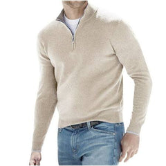 Jonathan - Pullover - Zip Jumper in Beige