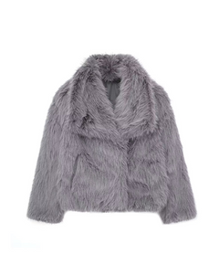 Viktoria™ | Pelzmantel in Grau