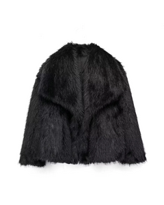 Viktoria™ | Pelzmantel in Schwarz