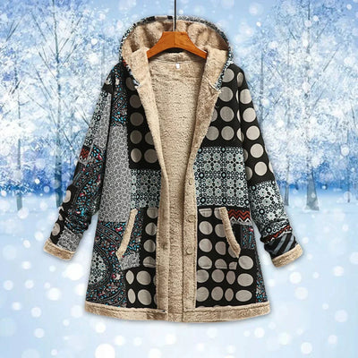 Warme Fleece Jacke für Damen | mit Kapuze