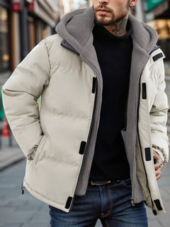 Warme Plüsch-Winterjacke für Männer - Jacob in Crème