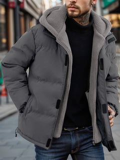 Warme Plüsch-Winterjacke für Männer - Jacob in Grau