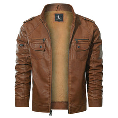 Tobias® | Bikerjacke aus Fleece in SIENNA